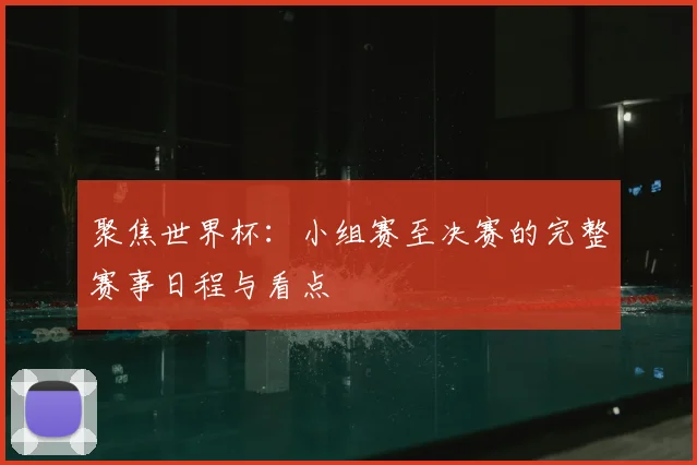 聚焦世界杯：小组赛至决赛的完整赛事日程与看点